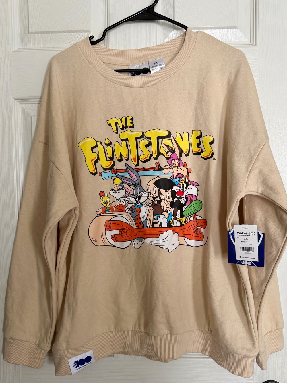 Warner Bros. Beige The Flintstones Graphic Crew Sweatshirt